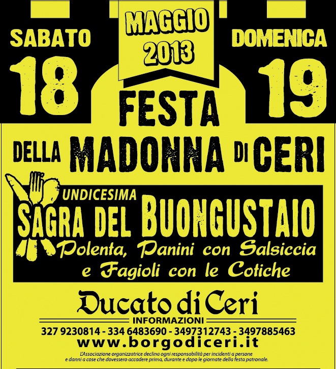 Festa Madonna di Ceri 18 - 19 Maggio 2013